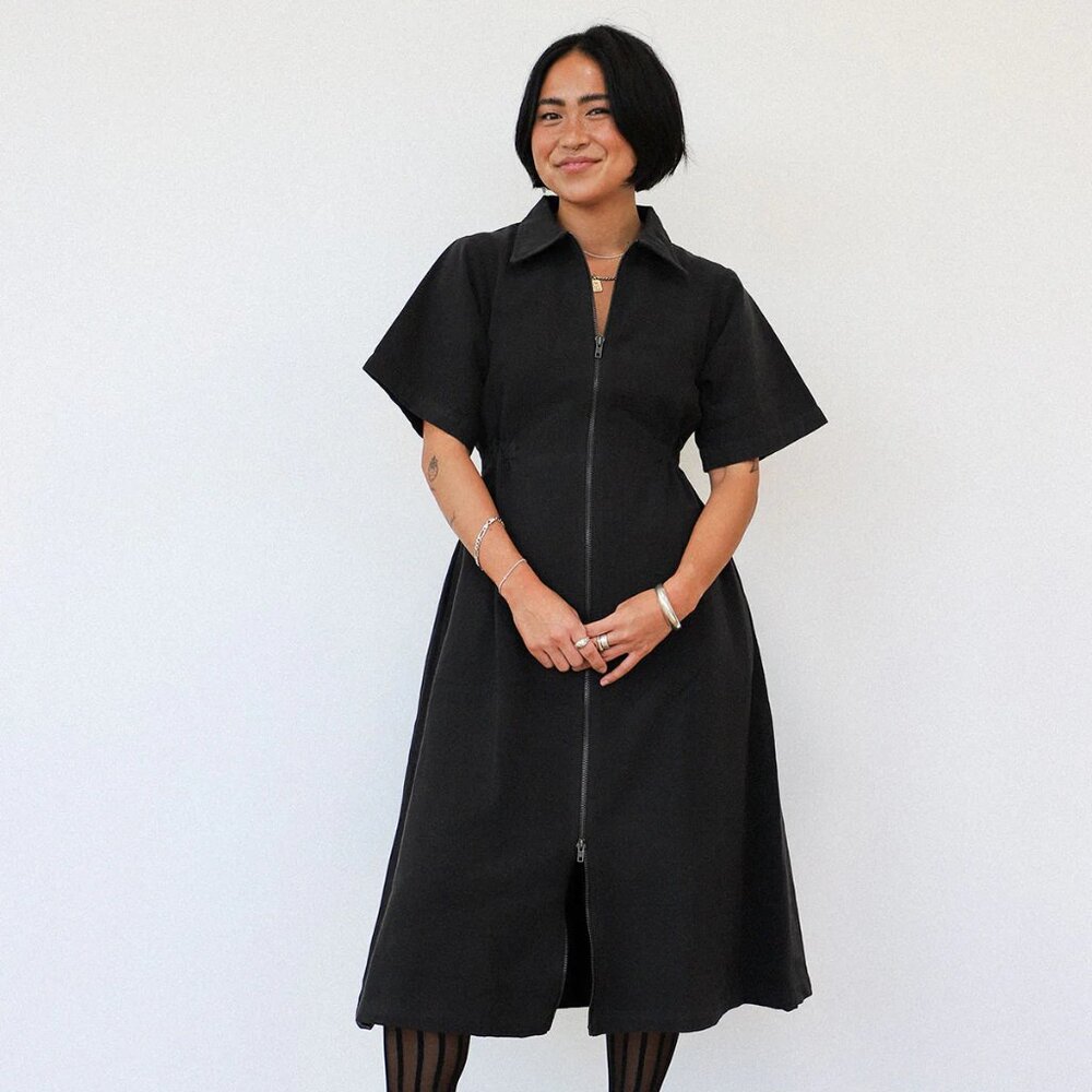 Noble Long Utility Dress: Small, Ash